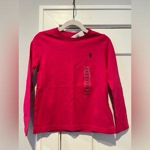 Polo Ralph Lauren long sleeve shirt, dark pink, 4T